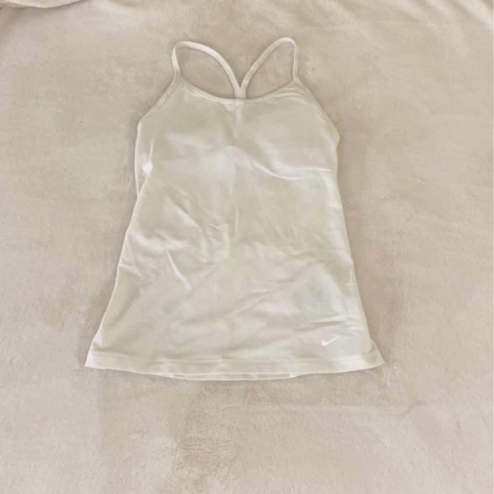 Nike Y back white tank top